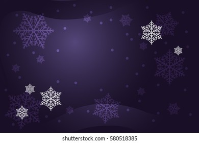 A purple background with snowflakes. Vector illustration.