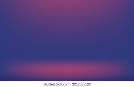 Fondo morado. Espacio para mostrar productos. Habitación en 3d. Ilustración vectorial.