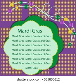 Purple background template for holiday Mardi Gras