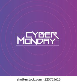 a purple background with text for cyber monday