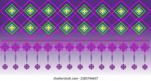 Purple background with Thai pattern used as a template. Perfect for fashion, invitation cards, flyers, menus, brochures, postcards, backgrounds, wallpaper, decorations, printed on fabric or jewelry.