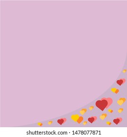 Purple background. There is a love shape design on the right edge with contrasting colors