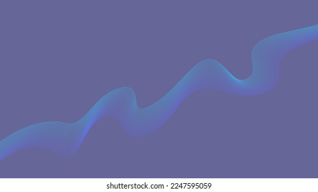 Purple Background turquoise blue wave lines. Pastel Blue waves.  Abstract digital wave Flow. Line Vector illustration for tech futuristic innovation concept modern Background Graphic design Grey. Dim
