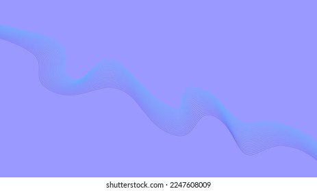 Purple Background turquoise Blue wave lines Pastel Blue waves.  Abstract digital wave Flow. Line Vector illustration for tech futuristic innovation concept modern Background Graphic design Lilac color