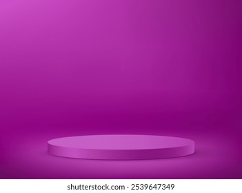 Purple background vector 3d with podium. 3D podium background. Modern Product Display Mockup for Showroom Showcase. Vector illustration.