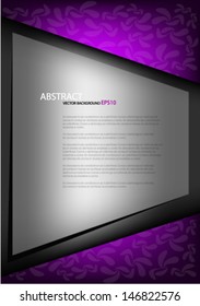 Purple background vector for message and text modern backdrop violet overlap dimension for web design digital technology eps10