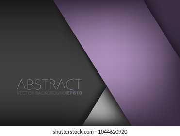 Purple background vector overlap layer on black and silver background and space for design