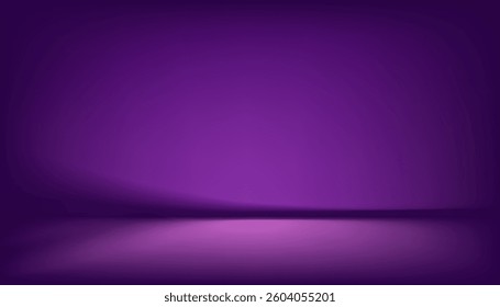 Purple Background Wall Studio Room with Spotlights,Shadow on floor.Empty Dark Violet Backdrop Stage Show with neon light for product presentation,Vector 3D Ivy Display Podium Stand 