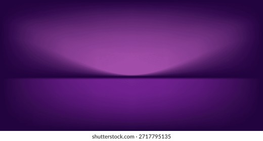 Purple Background Wall Studio Room with Spotlights,Shadow on floor.Empty Dark Violet Backdrop Stage Show with neon light for product presentation,Vector 3D Ivy Display Podium Stand 
