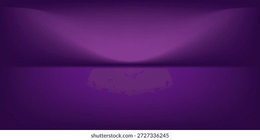 Pared de fondo púrpura Sala de estudio con focos, sombra en el piso. Espectáculo de escenario de fondo violeta oscuro vacío con luz de neón para la presentación del producto, soporte de podio de exhibición de hiedra 3D de Vector 