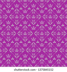 Purple background wallpaper in  royal style, seamless pattern for your design