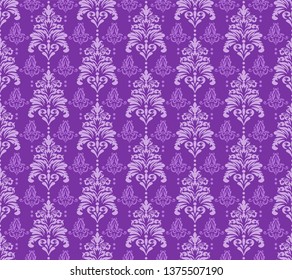 Purple background wallpaper, seamless pattern in art vintage style, vector image