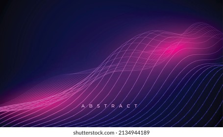 purple background with wave lines in 3d style