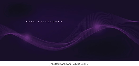 Purple Background with Wave Lines. Abstract Vector Background 