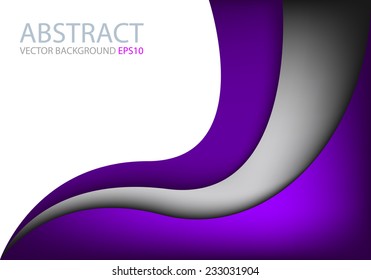 Purple background wave with silver curve line paper layer on white space for text and message modern artwork design