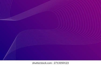 Um plano de fundo roxo com linhas curvas brancas. A imagem cria um design moderno e abstrato