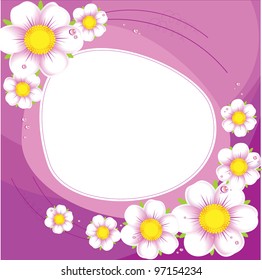 Purple background with a white flowers