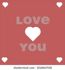 Purple background with white hearts with text can be used to make cards.