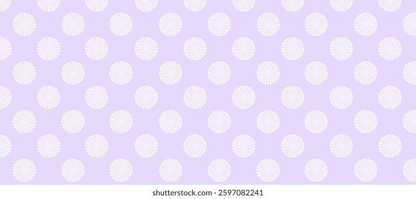 Purple background and white polka dot vector seamless pattern with circles