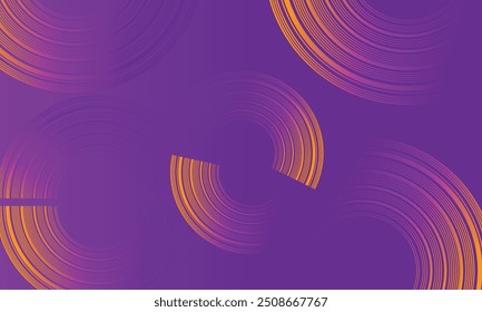a purple background with yellow circles and a circle in the middle.