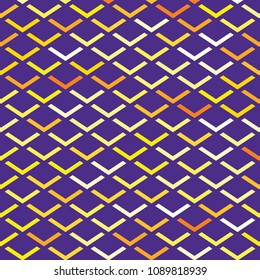 Purple background with yellow and orange elements that make up the grid