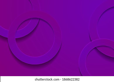 purple backgrounds. 3d circle papercut layer background.