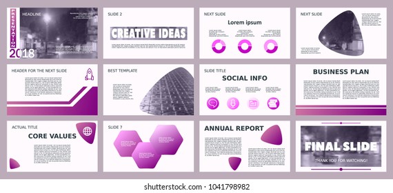 Purple backgrounds of digital technology. Colored and blurred elements for presentation templates. Leaflet, Annual report, cover design. Banner, brochure, layout, design. Flyer. Vector illustration