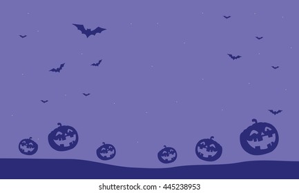 Purple backgrounds pumpkins and bat illustration Halloween vector art