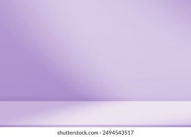 Purple Background,Studio Room with Abstract light,Window Shadow on Floor and Wall for Autumn Product Present.Vector Minimal Interior with Pastel Colour Gradient, Backdrop platform 3d Podium Display