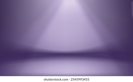 Lila Hintergrund, Studio Zimmer mit Neon Licht auf leerem Boden für Technologie-Produkt vorhanden.3D Bühne zeigen Hintergrund violett von unscharfen Farbverlauf Scheinwerfer und abstrakten Schatten, Vector Ivy Wand Podium Design