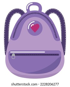 purple backpack school cartoon icon isolated