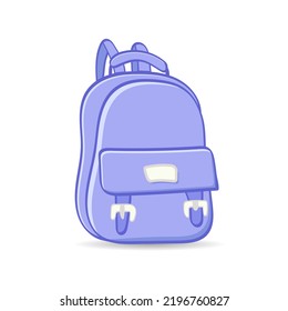 Purple backpack vector isolated on white background.