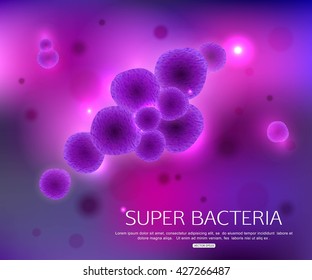 Purple bacteria background. Vector illustration