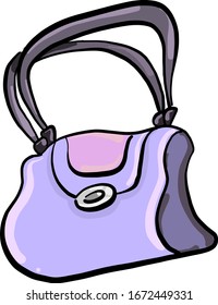 Bolsa púrpura, ilustración, vector sobre fondo blanco.