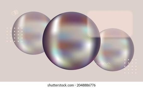 Purple ball. 3D illustration. Vector purple background. Purple pearls. 3D background. 