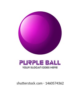 Purple ball 3D for simple template logo design