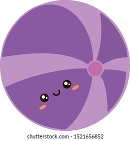 Purple ball, illustration, vector on white background.