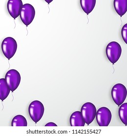 Purple balloon background design concept Vector illustrations