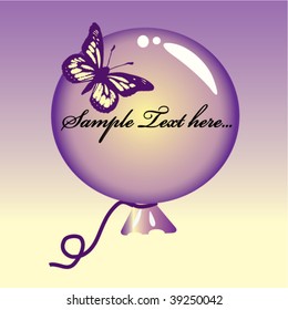 Purple balloon with butterfly
