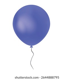 Purple balloon isolated on a white background. Party decoration for birthday and celebrations. Vector realistic colorful festive 3d helium balloons.