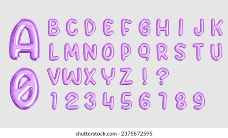 Purple Balloon Letters And Numbers
