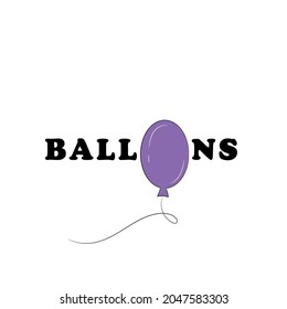 Purple balloon logo is light and airy