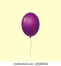 Purple balloon on white backgrounde