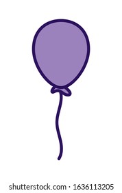 purple balloon party decoration celebration festive icon on white background vector illustration