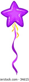 Purple balloon with star shape illustration