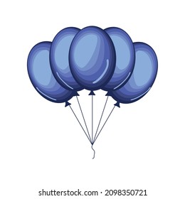 purple balloons party icon isolated