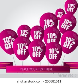 Purple balloons With Sale Discounts 10 percent.