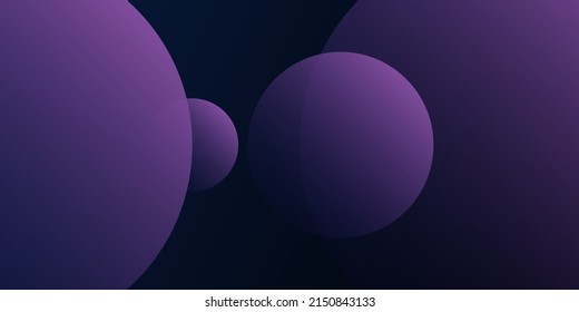 Purple Balls - Modern Style Minimalist Abstract Background, 3D Design Template with Copyspace in Editable Vector Format