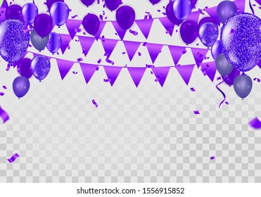 Purple baloons on the upsteirs with clear path isolated . illustration of beautiful, candy,