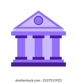 Purple bank. Vector simple color flat illustration.